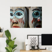 Gezichten van een totempaal, Alaska Poster (Thuiskantoor)
