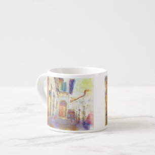 Gezichten van Florence gemaakt in artistieke aquar Espresso Kop