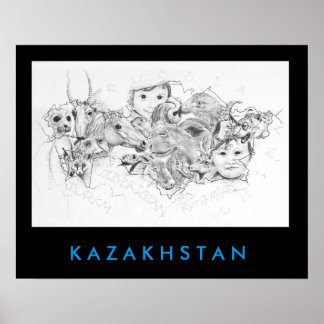 Gezichten van Kazachstan Poster
