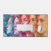 Gezichten van vrouwen - Waterverf schilderij Bureaumat (Keyboard & Muis)