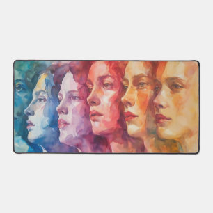 Gezichten van vrouwen - Waterverf schilderij Bureaumat