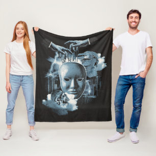 Gezichtloos - Techno-Gothic Streetwear Design Fleece Deken