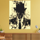 Gezichtloze gentleman: Abstracte elegantie Canvas Afdruk (Insitu (Woonkamer))