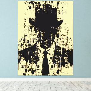 Gezichtloze gentleman: Abstracte elegantie Canvas Afdruk