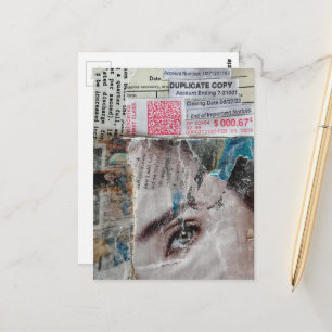 Gezichtsaccount Abstracte Mixed Media Collage Briefkaart