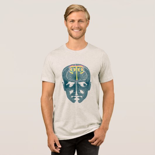 Gezichtsafdruk 3D Tri-Blend Shirt (Voorkant volledig)