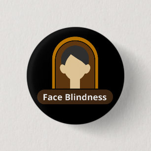 Gezichtsblindheid Boy - Zwarte en Bruine Button
