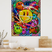 GezichtsButtonnen Abstract ontwerp Poster (Keuken)