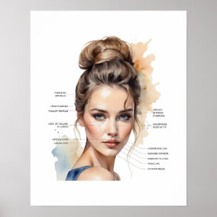 Gezichtskaart voor Dermal Filler en Botox Poster
