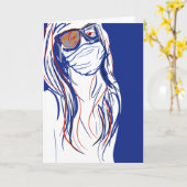 Gezichtsmasker blauw kaart (Gele Bloem)