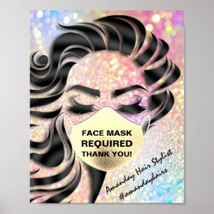 Gezichtsmasker Covering Vereiste Covid Glitter Hol Poster