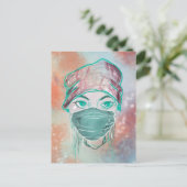 gezichtsmasker-scène briefkaart (Staand voorkant)