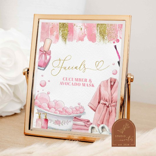 Gezichtsmasker Spa Party Sign Poster