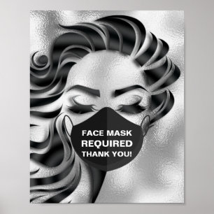 Gezichtsmasker vereist covid cosmetoloog Hair Silv Poster