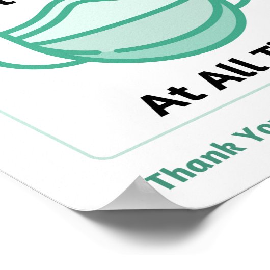 Gezichtsmasker vereist op elk moment poster (Hoek)