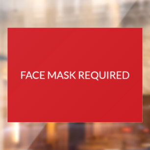 Gezichtsmasker vereist rood en wit elegant raamsticker