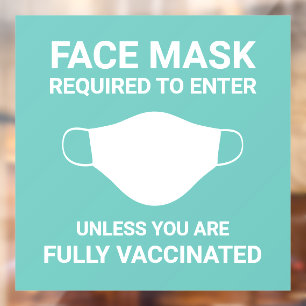Gezichtsmasker Vereist Sign Mint White Window Decl Raamsticker