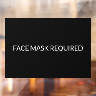 Gezichtsmasker vereist zwart-wit elegant raamsticker