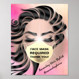 Gezichtsmaskerdekking vereist Covid Spark Gold Poster