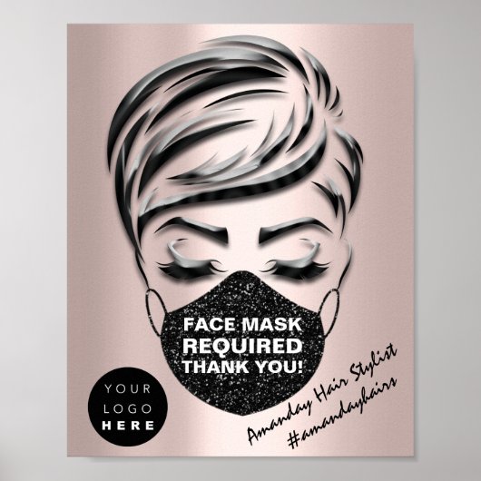 Gezichtsmaskerdekking Vereist gecodeerd Roos Aange Poster (Voorkant)