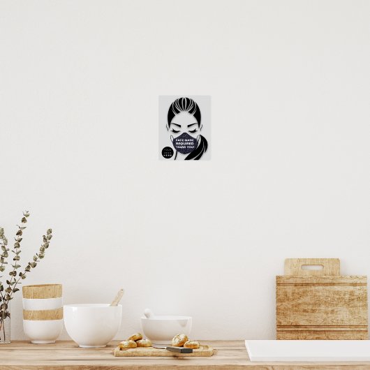 Gezichtsmaskers die de vereiste grijze as van de L Poster (Keuken)