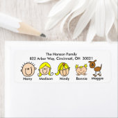 Gezin met Adresetiketten Etiket (Insitu)