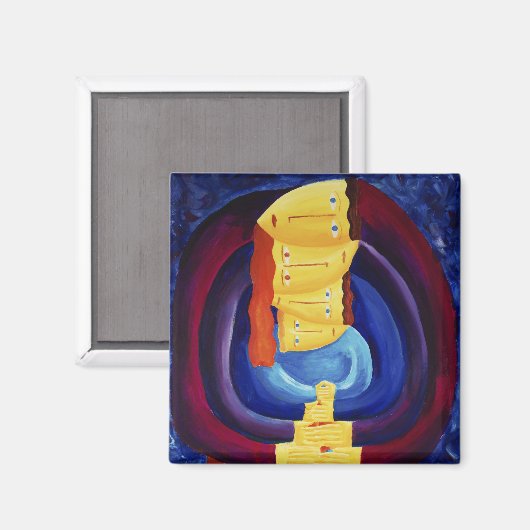 Gezin Samen Modern Portretschilderkunst Magneet (Voorkant / Achterkant)