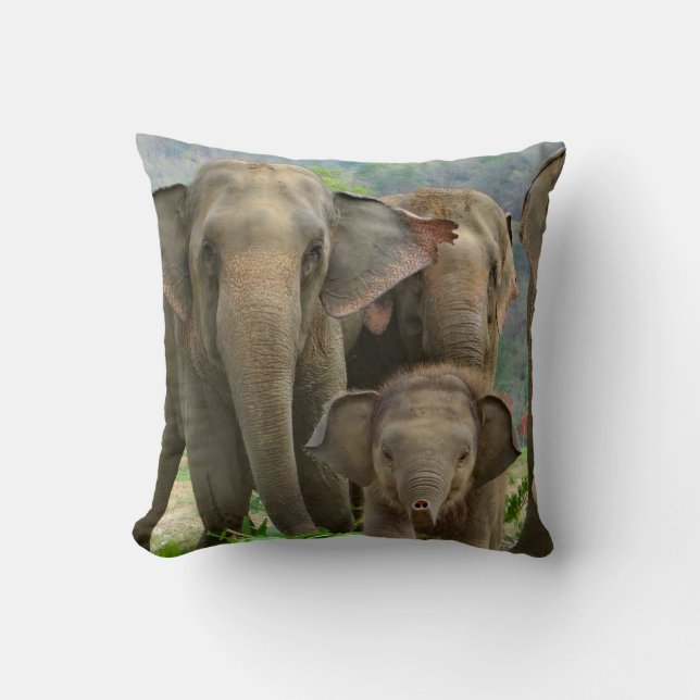 GEZIN VAN ELEPHANTS PILLOW KUSSEN (Voorkant)