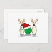 gezins kerst bowling santa xmas feestdagenkaart (Voorkant / Achterkant)