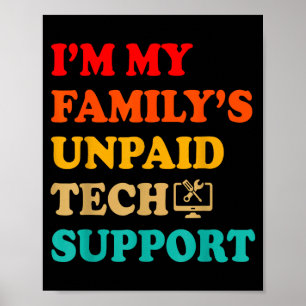 Gezins Tech Probleemoplosser Humor Retro Kleurrijk Poster