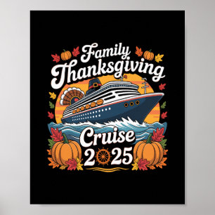 Gezins Thanksgiving Cruise 2025 Vakantie Trip Schi Poster