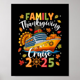 Gezins Thanksgiving Cruise 2025 Vakantie Trip Squa Poster