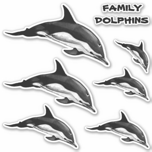 GEZINS VAAK DOLPHIN STICKER (Voorkant)