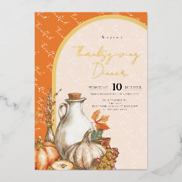Gezinsbijeenkomst Thanksgiving-diner Folie Uitnodiging