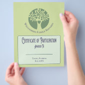 Gezinsboomliefdescertificaat van deelname flyer (Hand)