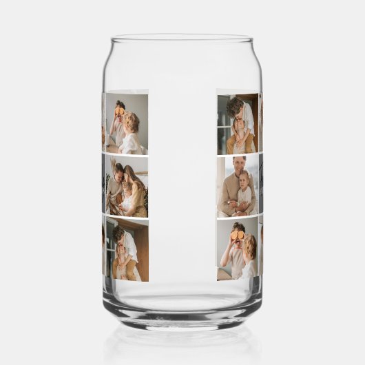 GezinsCollage Foto en persoonlijke grijscadeautjes Blikvorm Glas (Rechts)