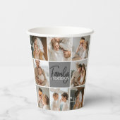 GezinsCollage Foto en persoonlijke grijscadeautjes Papieren Bekers (Achterkant)