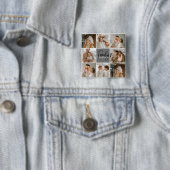 GezinsCollage Foto en persoonlijke grijscadeautjes Vierkante Button 5,1 Cm (In situ)