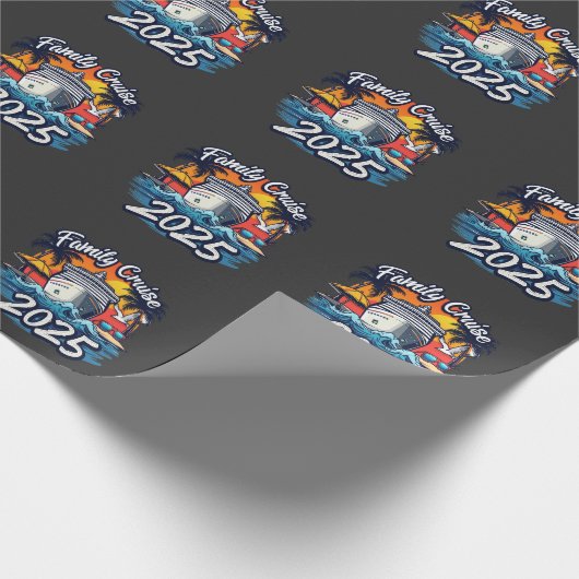 Gezinscruise 2025 Gezins Matching Bemannings schip Cadeaupapier (Hoek)