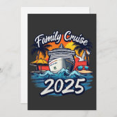 Gezinscruise 2025 Gezins Matching Bemannings schip Feestdagenkaart (Voorkant / Achterkant)