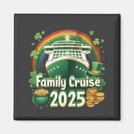 Gezinscruise 2025 St. Patrick's Matching Lucky  Magneet (Voorkant)