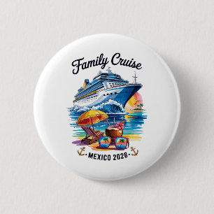 Gezinscruise 2026 Mexico Vakantie Reis Matchende F Ronde Button 5,7 Cm
