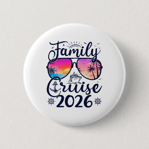 Gezinscruise 2026 Zomer Vakantie Matching Familie Ronde Button 5,7 Cm