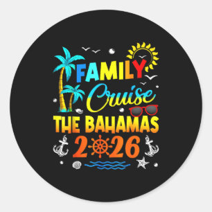 Gezinscruise Bahama's 2026 Zomer Matching Vac Ronde Sticker