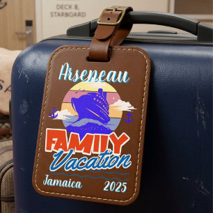 Gezinscruisevakantie Bruin/Blauw Personaliseer Magneet