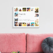 Gezinsdefinitie Gepersonaliseerde 16 Fotocollage Canvas Afdruk (Insitu (Woonkamer))