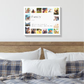 Gezinsdefinitie Gepersonaliseerde 16 Fotocollage Canvas Afdruk (Insitu (Slaapkamer))