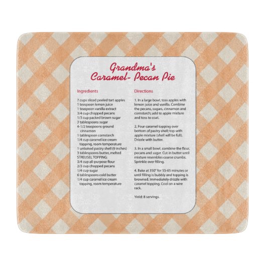 Gezinsfavoriete recept - Pie Snijplank (Voorkant)