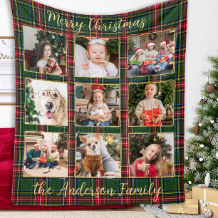 Gezinsfoto Gepersonaliseerde Rustieke Patchwork Pl Fleece Deken