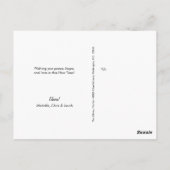 Gezinsfoto Greeting Modern nieuwjaar script Briefkaart (Achterkant)